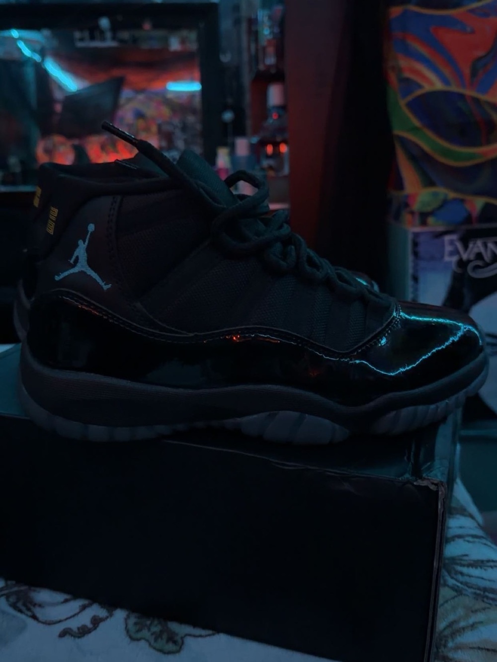 Jordan Black Patent Leather High-Top Sneakers